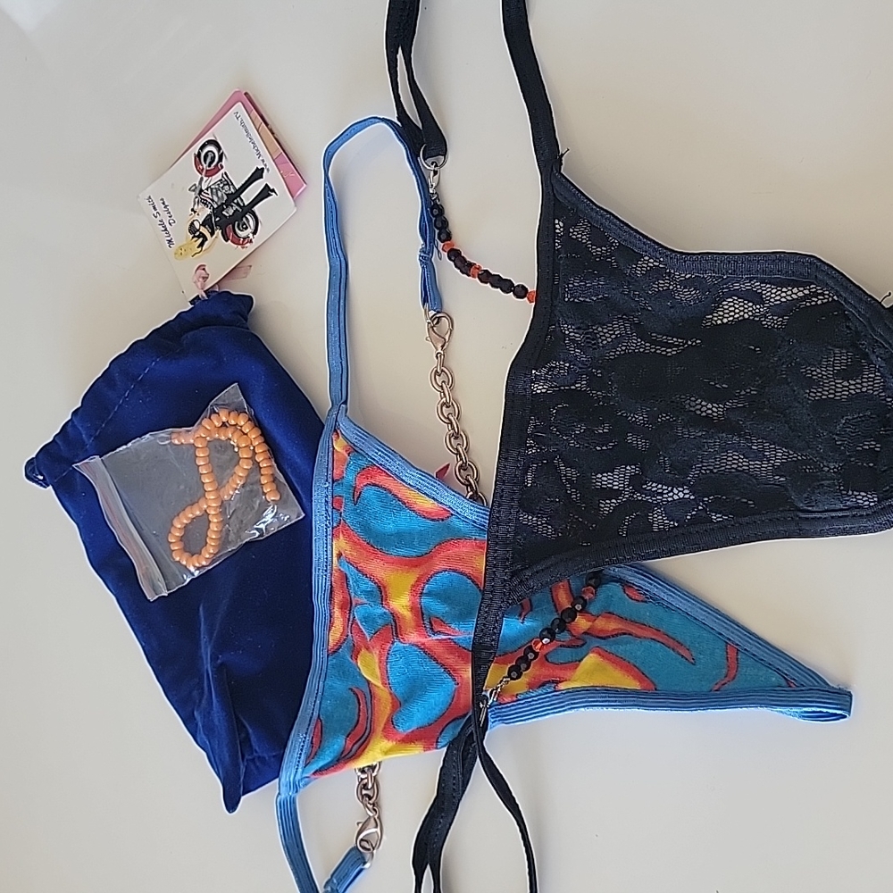 Jewels thongs (set of 2)
